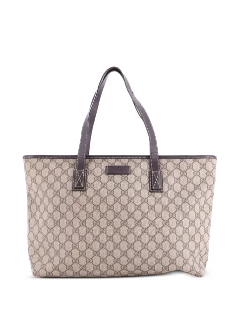 Gucci Pre-Owned Plus GG Coated Canvas with Leather Medium tote bag Brown 05XD7BOAO0C8MTL3