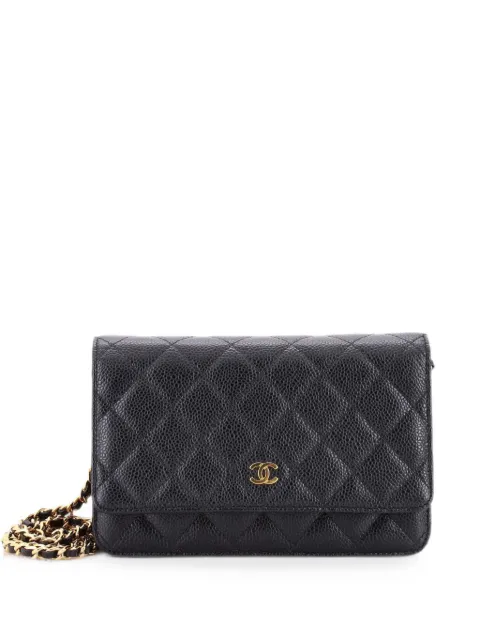 CHANEL Pre-Owned Wallet on Chain Quilted Caviar crossbody bag Black 03DL31ROOENHLP8B