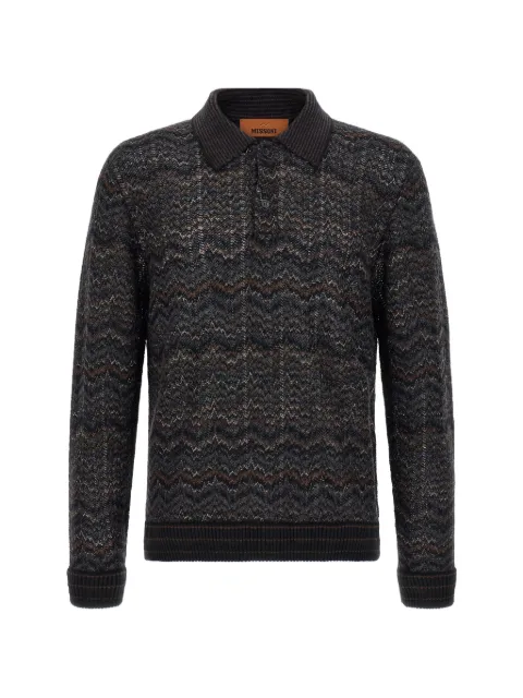 Missoni zigzag-knit polo shirt Black US26W20NS72QX