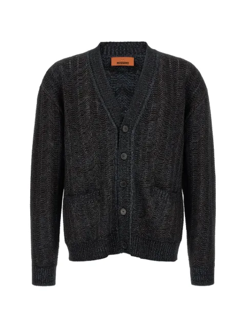 Missoni zigzag-knit V-neck cardigan Black US26W20OS72RM
