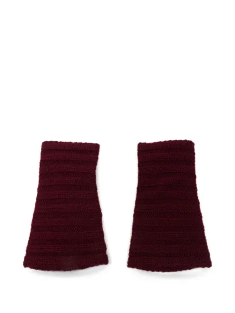 Lisa Yang ribbed-knit fingerless gloves Red 4025502