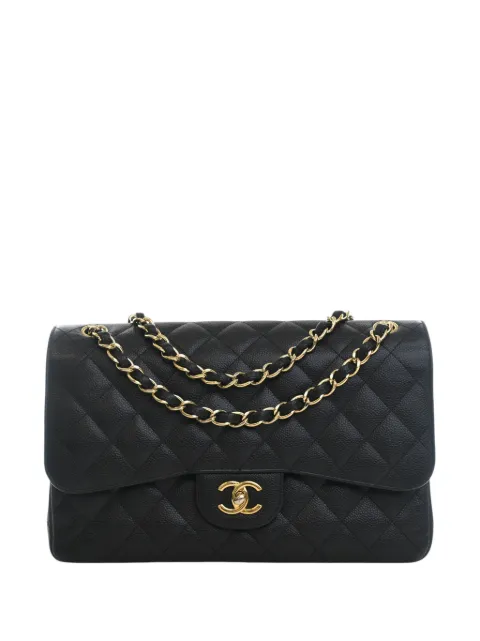 CHANEL Pre-Owned 2012-2013 Jumbo Classic Caviar Double Flap shoulder bag Black 7D982RJGM0HCZXZM