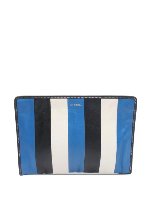 Balenciaga Pre-Owned 2018-2026 Lambskin Bazar clutch bag Blue Z4WCMFZVC5MGN70M