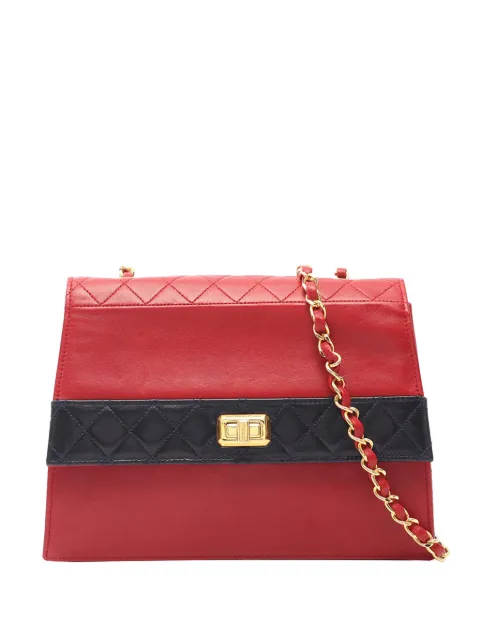CHANEL Pre-Owned 1989-1991 Lambskin Mademoiselle Turnlock Trapezoid Flap crossbody bag Red MY4G8DF56YS9QZTM