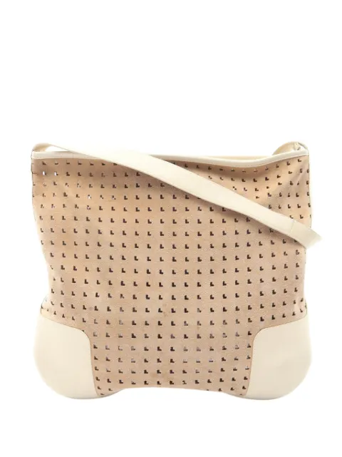 Loewe Pre-Owned 2010-2026 Perforated Suede crossbody bag Neutrals NORQJRVFAE37YV2O