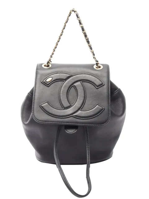 CHANEL Pre-Owned 2019 Lambskin CC Mania backpack Black A4AHHCCFY2ZGHM9B