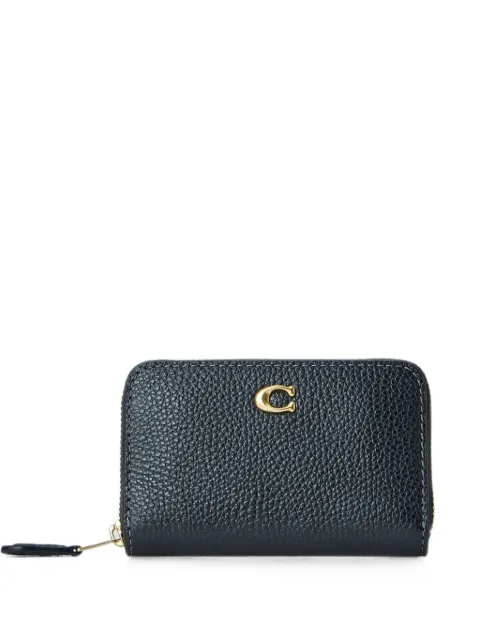 Coach pebbled leather zip-around wallet Black CR551