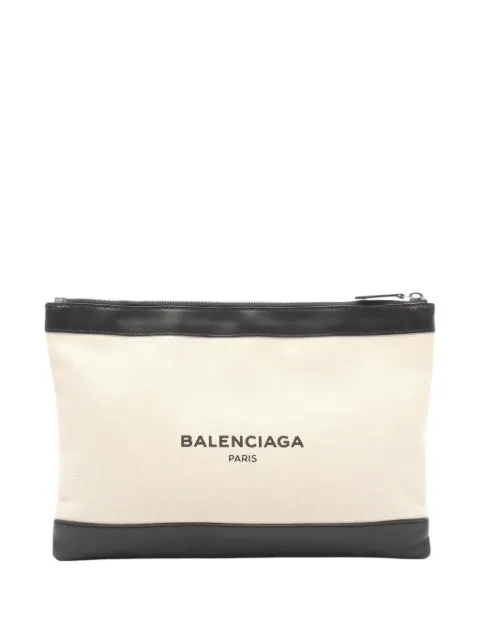 Balenciaga Pre-Owned 2000-2018 Canvas Navy Clip M clutch bag Brown ZT13028O5UPHPIIJ