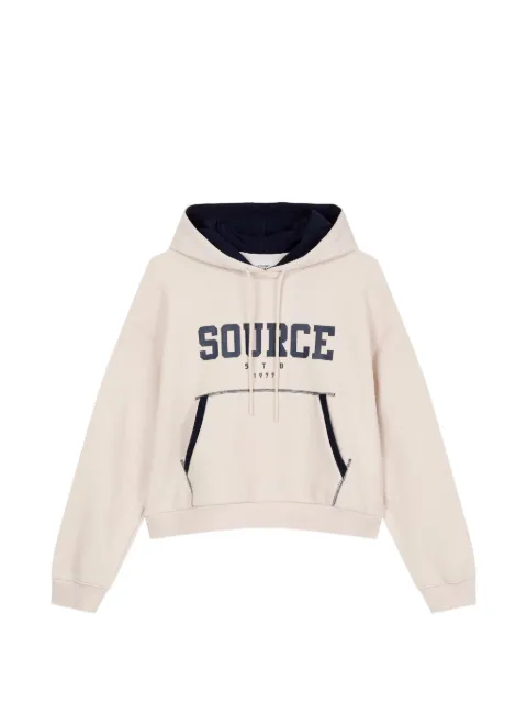 TOMBOY logo-print cropped hoodie White 9106322111
