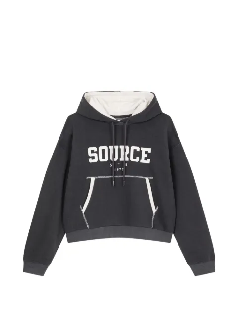 TOMBOY logo-print cropped hoodie Grey 9106322111