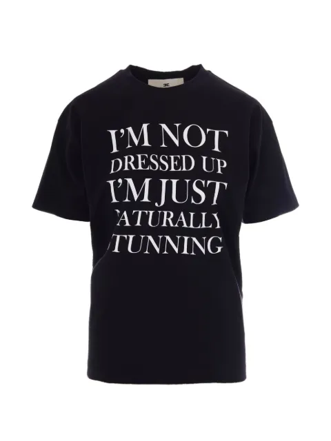 Elisabetta Franchi slogan-print T-shirt Black MA03A66E2110
