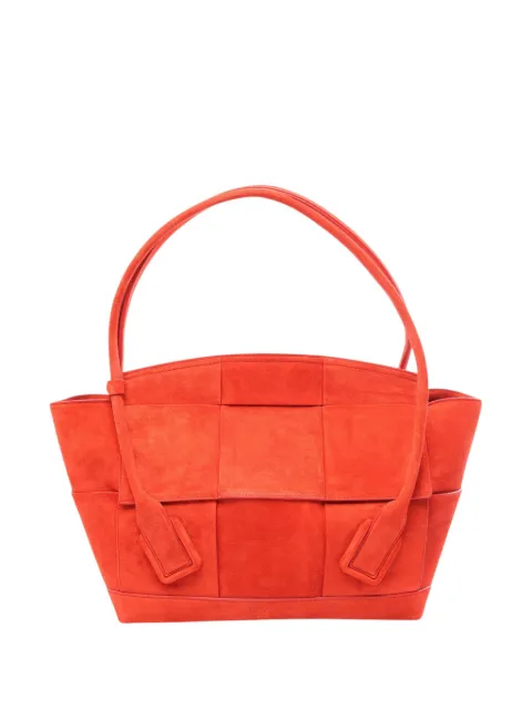 Bottega Veneta Pre-Owned 2019 Medium Suede Maxi Intrecciato Arco Bag tote bag Red 26FR58IIK7UC9VCS