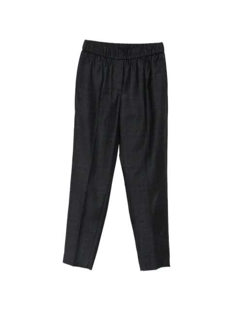 Peserico check-pattern elasticated-waistband trousers Blue A04072Z05778