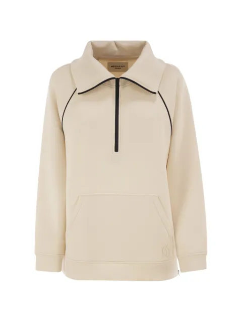 Weekend Max Mara Ballata half-zip contrast-piping sweatshirt Neutrals 2625926031600