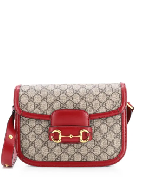 Gucci Pre-Owned Horsebit 1955 Shoulder Bag GG Coated Canvas with Leather Small crossbody bag Brown HK8MKJYRLK184OFF