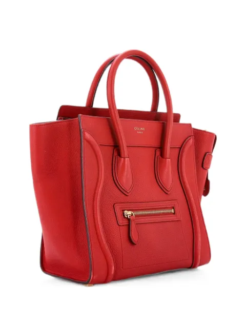 Celine Pre-Owned Luggage Bag Grainy Leather Micro tote bag Red V5MMZ9ZCJFPEGYSX
