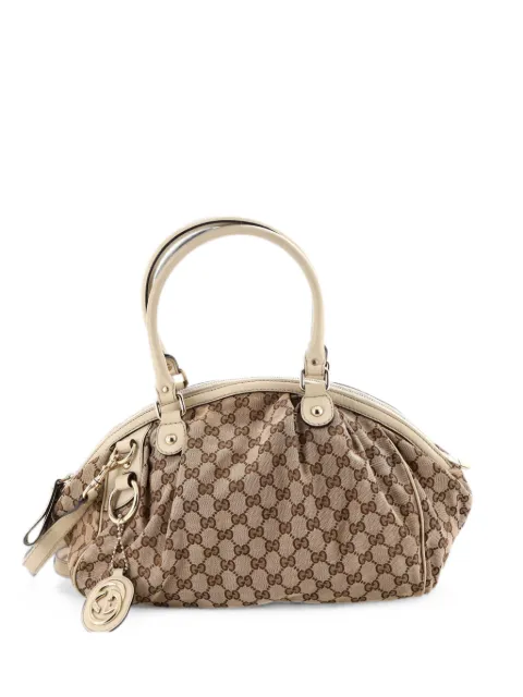 Gucci Pre-Owned Sukey Boston Bag GG Canvas satchel Brown V5ERMDX2Z4NOCMKV