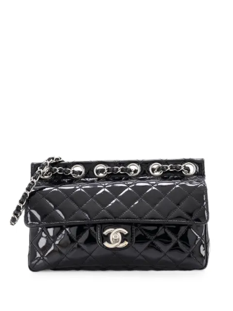 CHANEL Pre-Owned Chain Through Flap Bag Quilted Patent Medium shoulder bag Black QBNR0NJJ9IX3FQPJ