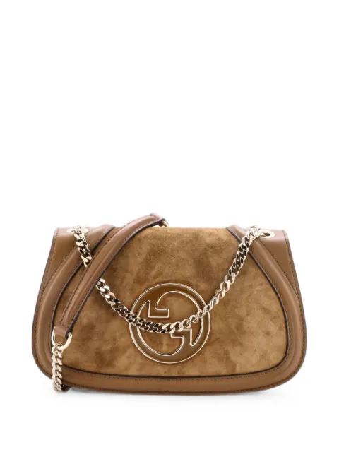 Gucci Pre-Owned Blondie NM Chain Flap Bag Suede and Leather Small shoulder bag Brown OIMIIUG2KZ653O2B
