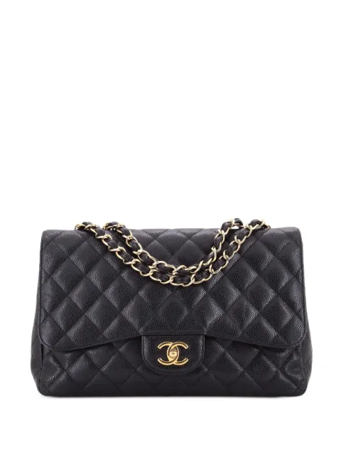 CHANEL Pre-Owned Classic Single Flap Bag Quilted Caviar Jumbo shoulder bag Black NQOAVM5RBDESRWCZ