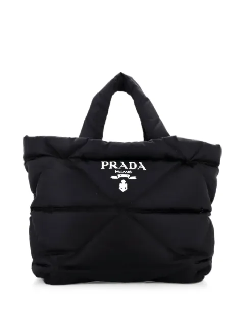 Prada Pre-Owned Padded Logo Quilted Re-Nylon Medium tote bag Black L5QZIMBLVEH83LBW