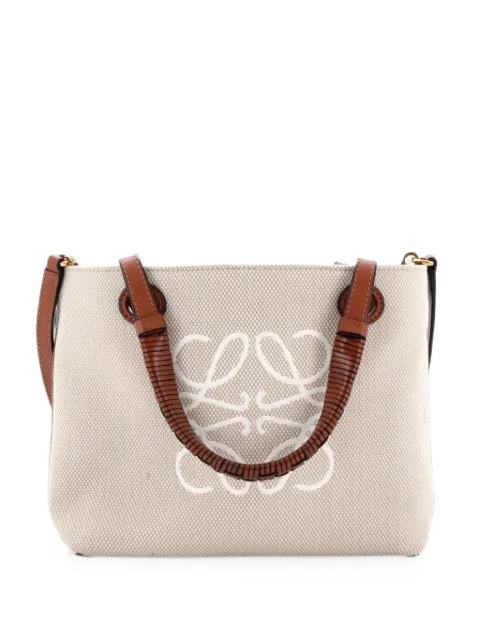 Loewe Pre-Owned Anagram Square Basket Tote Canvas Mini shoulder bag Neutrals 5WA20IEW7ESJSS5P