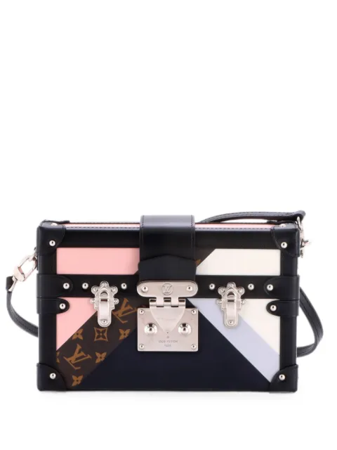 Louis Vuitton Pre-Owned Petite Malle Handbag Patchwork Leather shoulder bag Black 4977YJGQKOEPTJY8