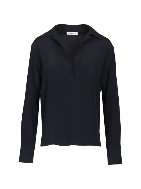 Al Duca D’Aosta 1902 V-neck silk blouse Blue 4287