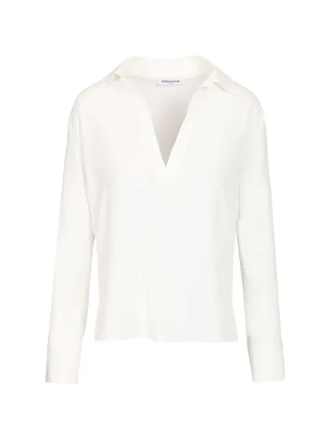 Al Duca D’Aosta 1902 silk V-neck blouse White 4287