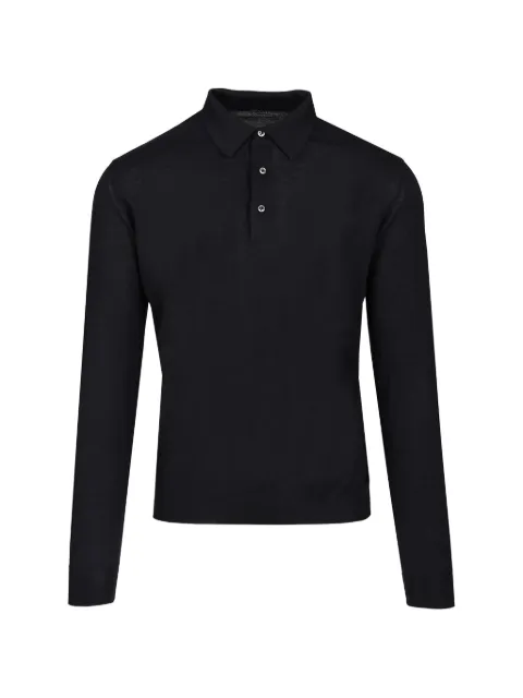 Fedeli long-sleeve polo sweater Black MU0L7091