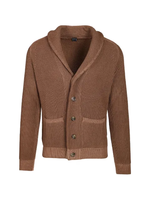 Fedeli shawl-collar ribbed-knit cardigan Brown MU0F7033