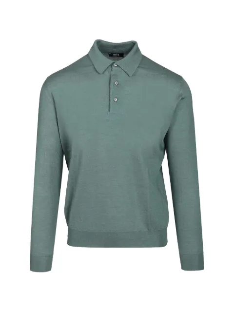 Fedeli long-sleeve polo sweater Green MU0L7091
