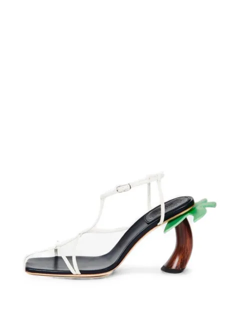 A.W.A.K.E. Mode Bianca wooden-heel sandals White SSPF25SH3WBLACKWHITE