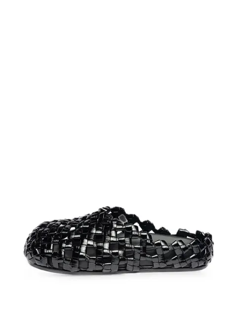 A.W.A.K.E. Mode woven leather mules Black PSS24SH04BLACK