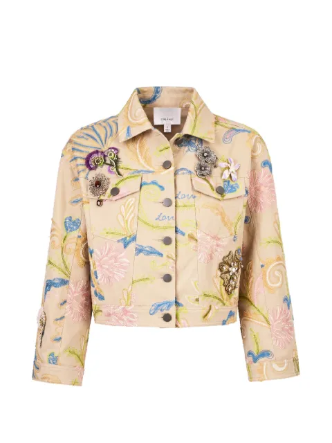 Cinq A Sept Addie embroidery-embellished cropped jacket Neutrals ZJ101912443Z