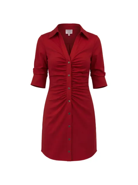 Cinq A Sept Elina ruched button-up mini dress Red ZD21373626Z