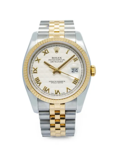 Rolex Datejust fluted-bezel 36mm watch White 116233
