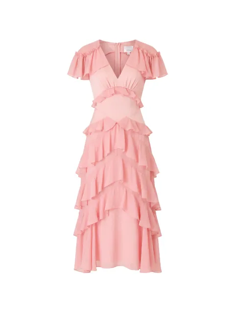 Cinq A Sept Tatum ruffled tiered midi dress Pink ZD30579905Z