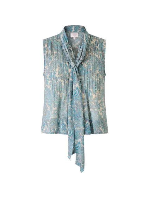 Cinq A Sept Hendrix paisley-print pussy-bow top Blue ZW223412191Z