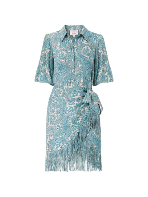 Cinq A Sept Kember fringed-trim mini dress Blue ZD309412193Z