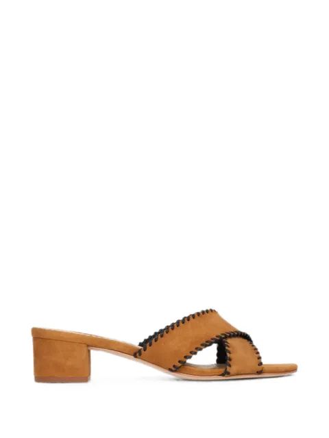 Cinq A Sept Amanda whipstitch-trim sandals Neutrals SS132L12864ZGSBN