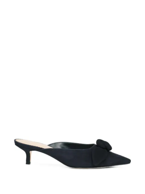 Cinq A Sept Layla calf suede knot-detail mules Blue SH094L12478ZNVY