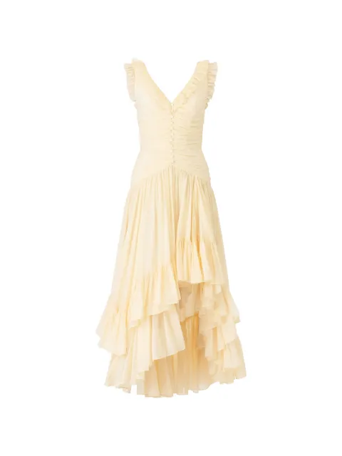 Cinq A Sept Rosalba ruffled asymmetric dress Neutrals ZD35095996ZGARD