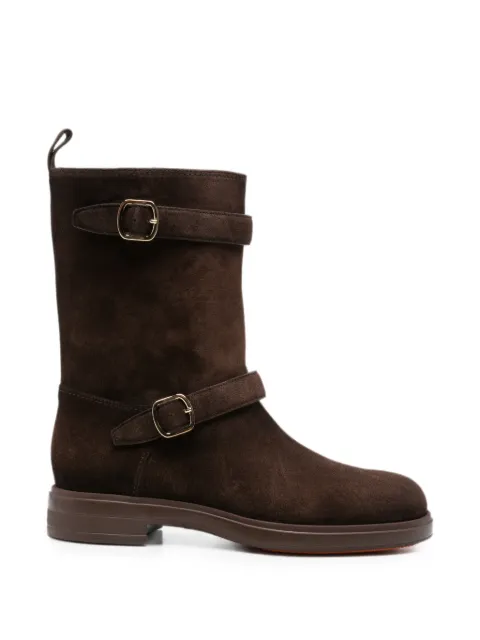 Santoni buckle-strap suede boots Brown WTYW72447CIONHSY