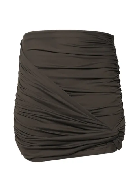 Magda Butrym ruched draped mini skirt Brown 671726