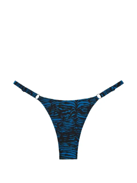 TROPIC OF C Solana zebra-print bikini bottoms Blue CS773