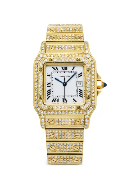 Cartier Santos Galbée diamond-embellished 35mm watch White VINTAGE