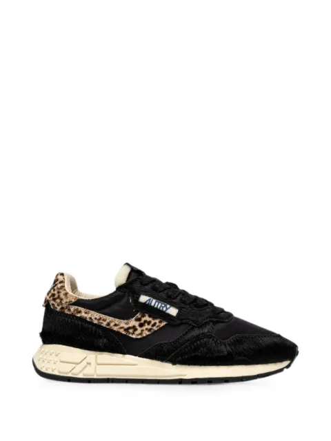 Autry Reelwind Low leopard-print pony-hair sneakers Black WWLWOI01