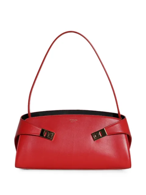 Ferragamo Hug Gancini-plaque east-west bag Red 795281