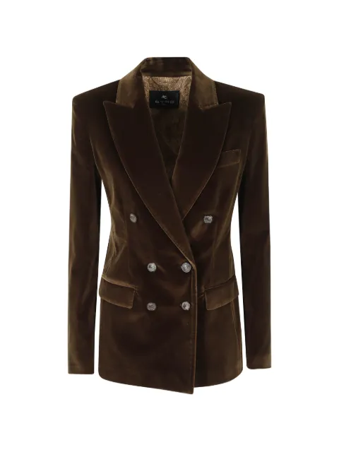 ETRO double-breasted velvet blazer Brown WRCA001099TUEI1099